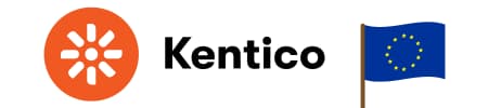 Het logo van Kentico, een Europees bedrijf met hun hoofdkantoor in Brno, Tsjechië.
