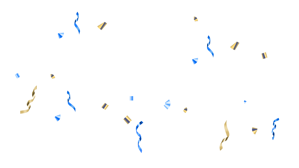 Confetti in blauw en goud