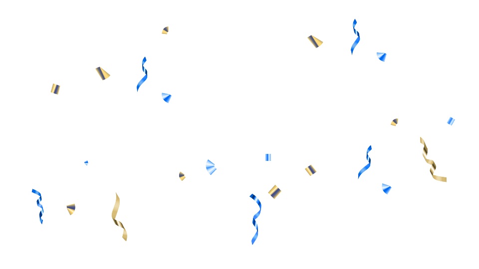 Confetti in blauw en goud