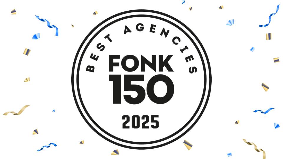 De officiële keuring van FONK150 (2025), dat aangeeft dat Aviva Solutions bij de top digital agencies hoort.