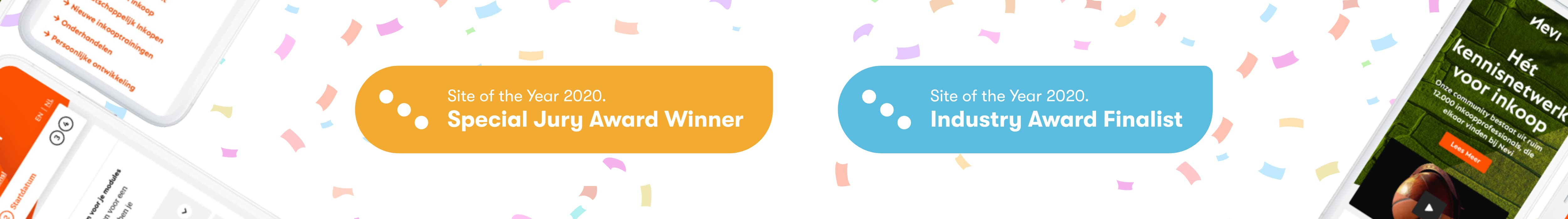 Nevi wint de Kentico Special Jury Award 2020 en behaalt een finaleplek voor Site of the Year